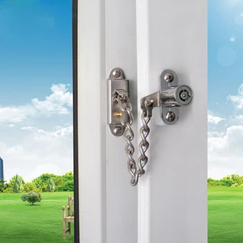 Silver Stainless Steel Window Chain Lock Guard Door Restrictor Child Safety Security Chain Lock With Key Set
Silver Stainless Steel Window Chain Lock Guard Door Restrictor Child Safety Security Chain Lock With Key Set