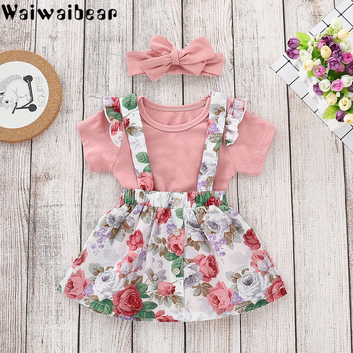 Waiwaibear Summer Baby Girls Clothes Set Children Clothing Sets Baby Products Pink Rompers+Dress Tracksuit Kids Clothes FS01
Waiwaibear Summer Baby Girls Clothes Set Children Clothing Sets Baby Products Pink Rompers+Dress Tracksuit Kids Clothes FS01