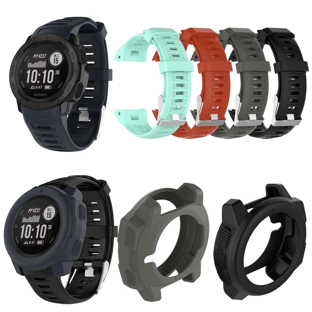 Silicone Replacement Watchband Bracelet Band for Garmin Instinct Watch Wrist Strap bands case cover | Наручные часы