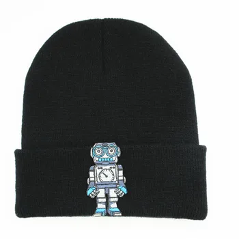 Cartoon robot embroidery Thicken knitted hat winter warm hat Skullies cap beanie hat for kid men and women 369
Cartoon robot embroidery Thicken knitted hat winter warm hat Skullies cap beanie hat for kid men and women 369