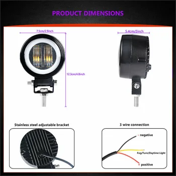 Car LED Working Light Red Halo With Mounting Bracket Die-cast Aluminum Shell Car Headlight Fog Light Car Light Car Accessories
Car LED Working Light Red Halo With Mounting Bracket Die-cast Aluminum Shell Car Headlight Fog Light Car Light Car Accessories
