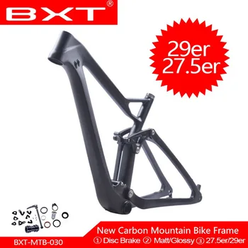 

Carbon Full Suspension Frame 29er/27.5er Mountain Bike Frame Matte/Glossy 142/148mm MTB Shock Bicycle Frame 15.5/17.5/19/21inch