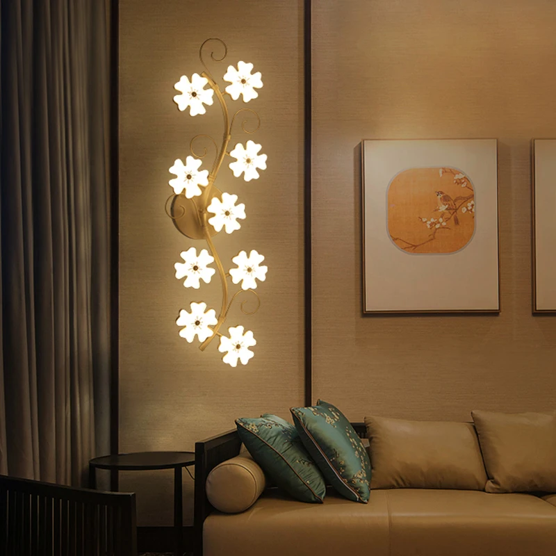 Фото Креативные современные светодиодные потолочные светильники с цветком сливы для
