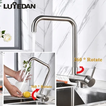 Lutedan Stainless Steel SUS304 Kitchen Faucets 360 ° Rotate Faucet Kitchen Hot Cold Deck Mounted Bath Mixer Taps
Lutedan Stainless Steel SUS304 Kitchen Faucets 360 ° Rotate Faucet Kitchen Hot Cold Deck Mounted Bath Mixer Taps