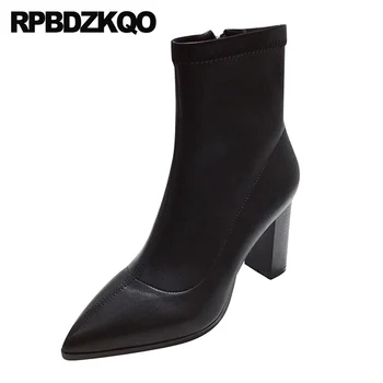 fur fall short 2019 size 4 waterproof women block ankle autumn side zip boots pointed toe high heel shoes black chunky designer
fur fall short 2019 size 4 waterproof women block ankle autumn side zip boots pointed toe high heel shoes black chunky designer