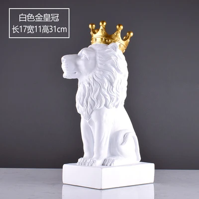 Nordic crown lion black white Crown lion home decoration living room wine cabinet office desk model room decoration gift
Nordic crown lion black white Crown lion home decoration living room wine cabinet office desk model room decoration gift