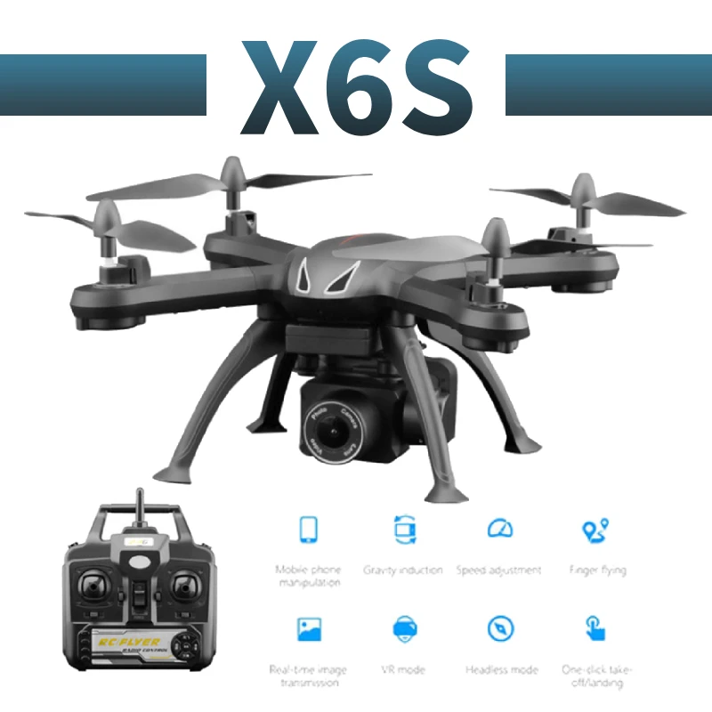 X6S profissional camera drone 480p/1080p HD WiFi FPV Brush motor propeller Long Battery air RC dron Quadcopter
X6S profissional camera drone 480p/1080p HD WiFi FPV Brush motor propeller Long Battery air RC dron Quadcopter