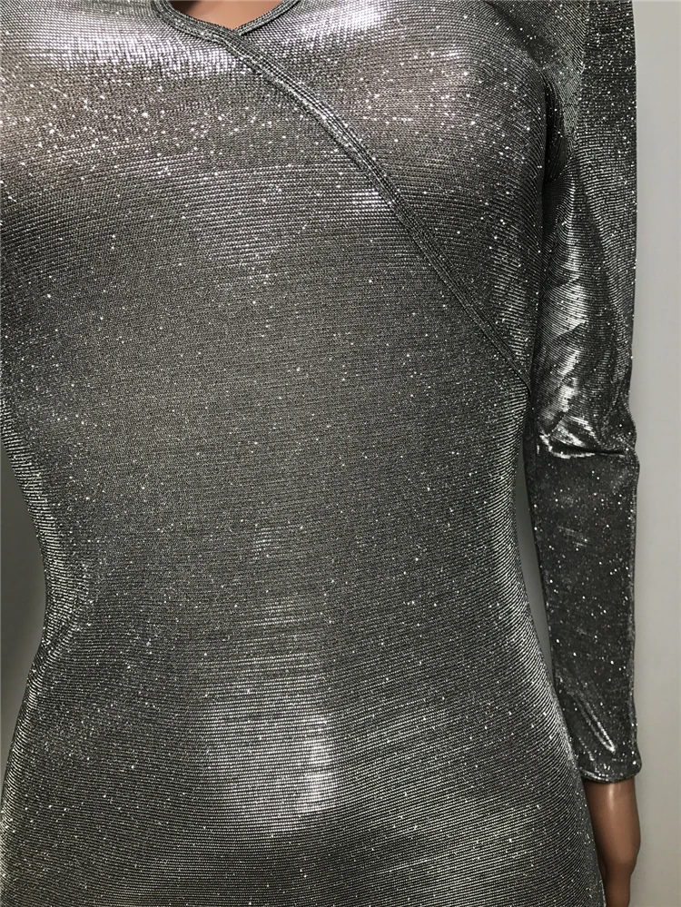 YD8047 women new design sexy shiny bandage bodycon mini sequin dress YD8047