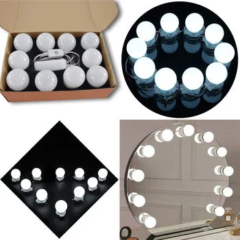Makeup Mirror Bulb Hollywood Style LED Make-up Mirror with Dimmable Bulb Suit 10 Lights Locker Room Lights 
Makeup Mirror Bulb Hollywood Style LED Make-up Mirror with Dimmable Bulb Suit 10 Lights Locker Room Lights