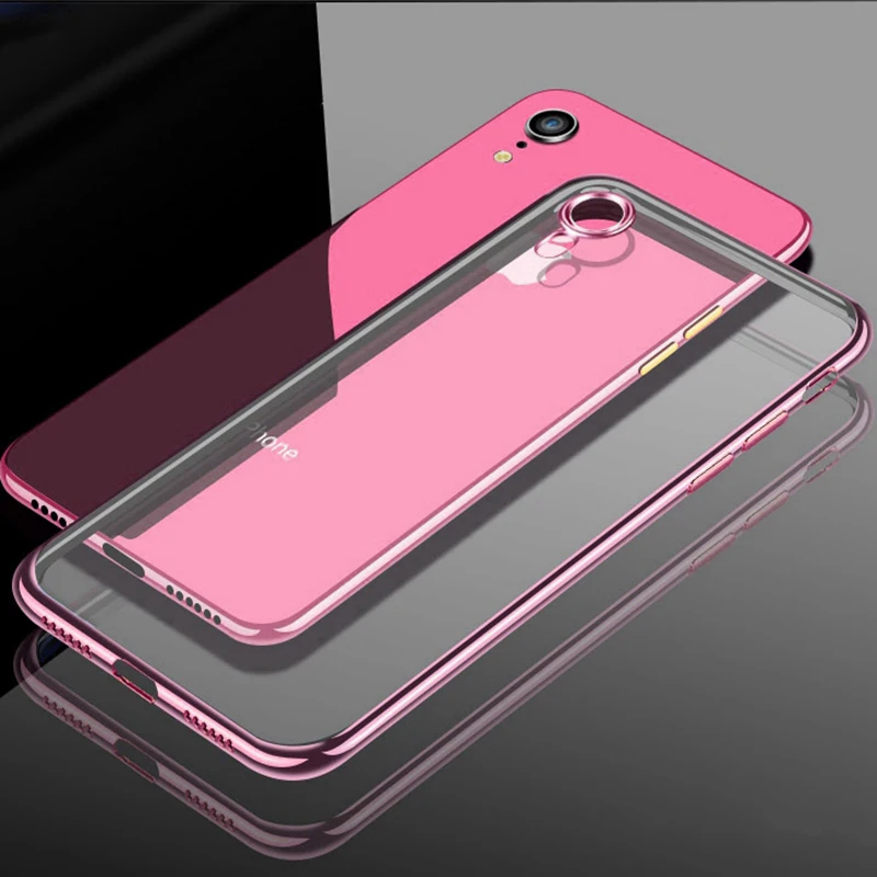 Soft Clear Plating Case for iphone XR XS MAX X 10 7 8 Plus 6 6s SE 5 5S DropProof Silicone TPU Full Protective Cover Capa
Soft Clear Plating Case for iphone XR XS MAX X 10 7 8 Plus 6 6s SE 5 5S DropProof Silicone TPU Full Protective Cover Capa