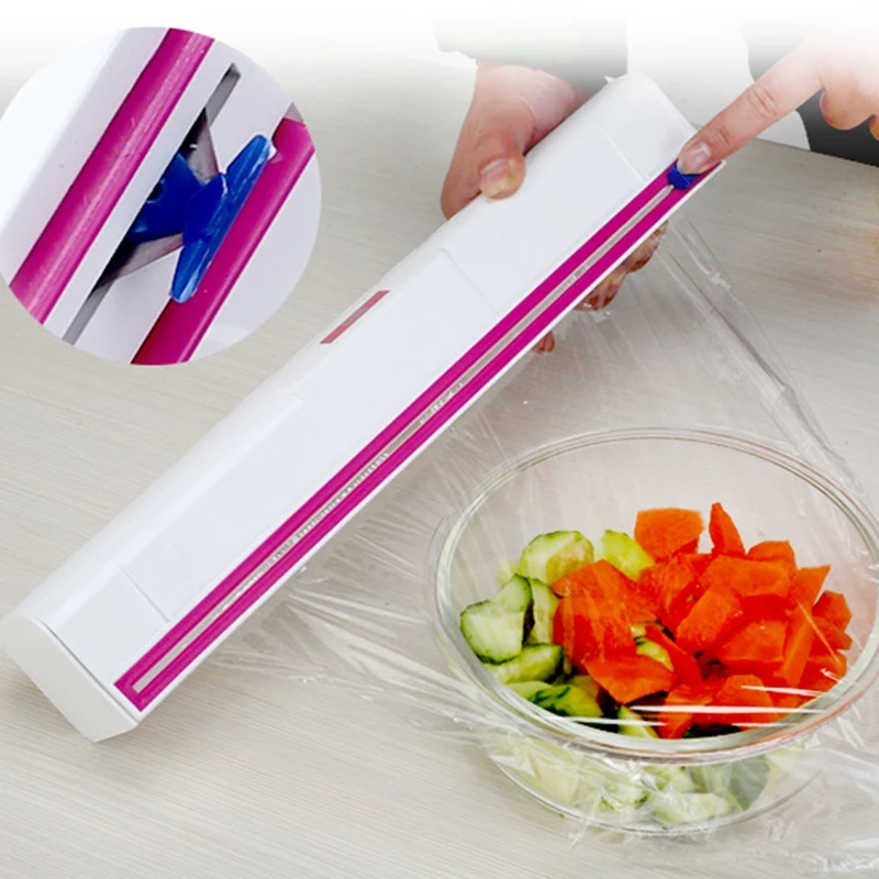 Handy Plastic Kitchen Cling Film Cutter Storage Box Home Cling Film Cutting Box Tool Cling Film Wrap Dispenser Cutter Organzier
Handy Plastic Kitchen Cling Film Cutter Storage Box Home Cling Film Cutting Box Tool Cling Film Wrap Dispenser Cutter Organzier