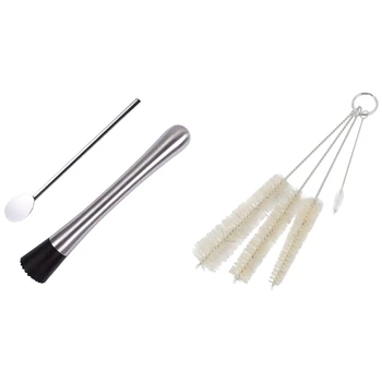 4Pcs Cleaning Brushes for Bottle Kettle Teapot Etc. with Cocktail Muddler and Mixing Spoon and Straw Muddler
4Pcs Cleaning Brushes for Bottle Kettle Teapot Etc. with Cocktail Muddler and Mixing Spoon and Straw Muddler