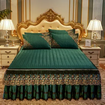 Europe Lace Solid Color Summer Bedspread Cool Ice Silk Bedskirt Zipper Folding Sleeping Bed Cover Soft Mat Pillowcase 3pcs
Europe Lace Solid Color Summer Bedspread Cool Ice Silk Bedskirt Zipper Folding Sleeping Bed Cover Soft Mat Pillowcase 3pcs