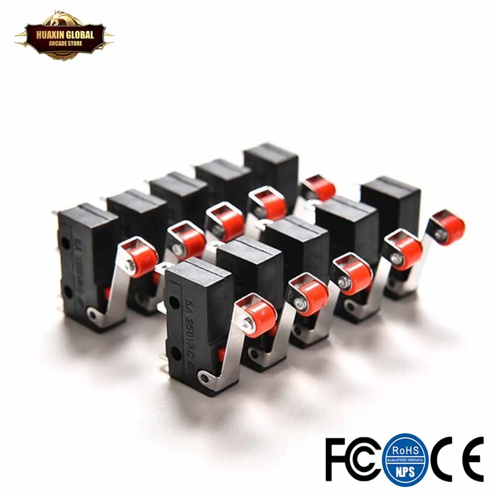 10Pcs Micro Roller Lever Arm Open Close Limit Switch KW12-3 PCB Microswitch | Спорт и развлечения