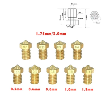 V5 V6 Nozzle 0.2 0.25 0.3mm 0.35 0.4mm 0.5 0.6 0.8 1.0 Part Copper 1.75mm Filament M6 Threaded Brass 3D Printers Parts
V5 V6 Nozzle 0.2 0.25 0.3mm 0.35 0.4mm 0.5 0.6 0.8 1.0 Part Copper 1.75mm Filament M6 Threaded Brass 3D Printers Parts