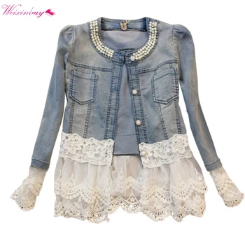 Women lace Jackets jeans women big jeans jacket long sleeve denim feminine outwear women shelters mujer cardigan jeans 
Women lace Jackets jeans women big jeans jacket long sleeve denim feminine outwear women shelters mujer cardigan jeans