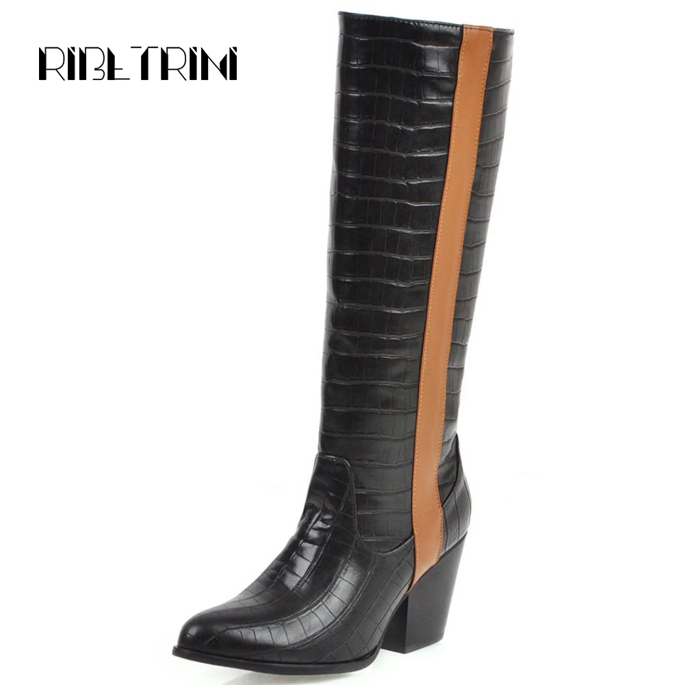 RIBETRINI Knee Boots Women Fashion Square High Heels Pointed Toe Shoes Woman Slip On Chelsa Knee High Boots Women
RIBETRINI Knee Boots Women Fashion Square High Heels Pointed Toe Shoes Woman Slip On Chelsa Knee High Boots Women