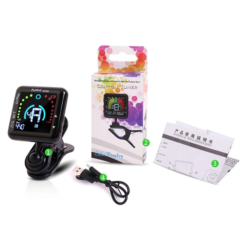 Meideal Portable Chromatic LED Clip /On Guitar Tuner Metronome Digital Tuner USB Rechargeable Guitar Parts For String Instrument
Meideal Portable Chromatic LED Clip /On Guitar Tuner Metronome Digital Tuner USB Rechargeable Guitar Parts For String Instrument