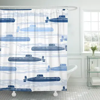 Blue Ship Submarines Marine Navy Pattern Abstract Atomic Boat Shower Curtain Waterproof Polyester Fabric 60 x 72 Inches Set 
Blue Ship Submarines Marine Navy Pattern Abstract Atomic Boat Shower Curtain Waterproof Polyester Fabric 60 x 72 Inches Set