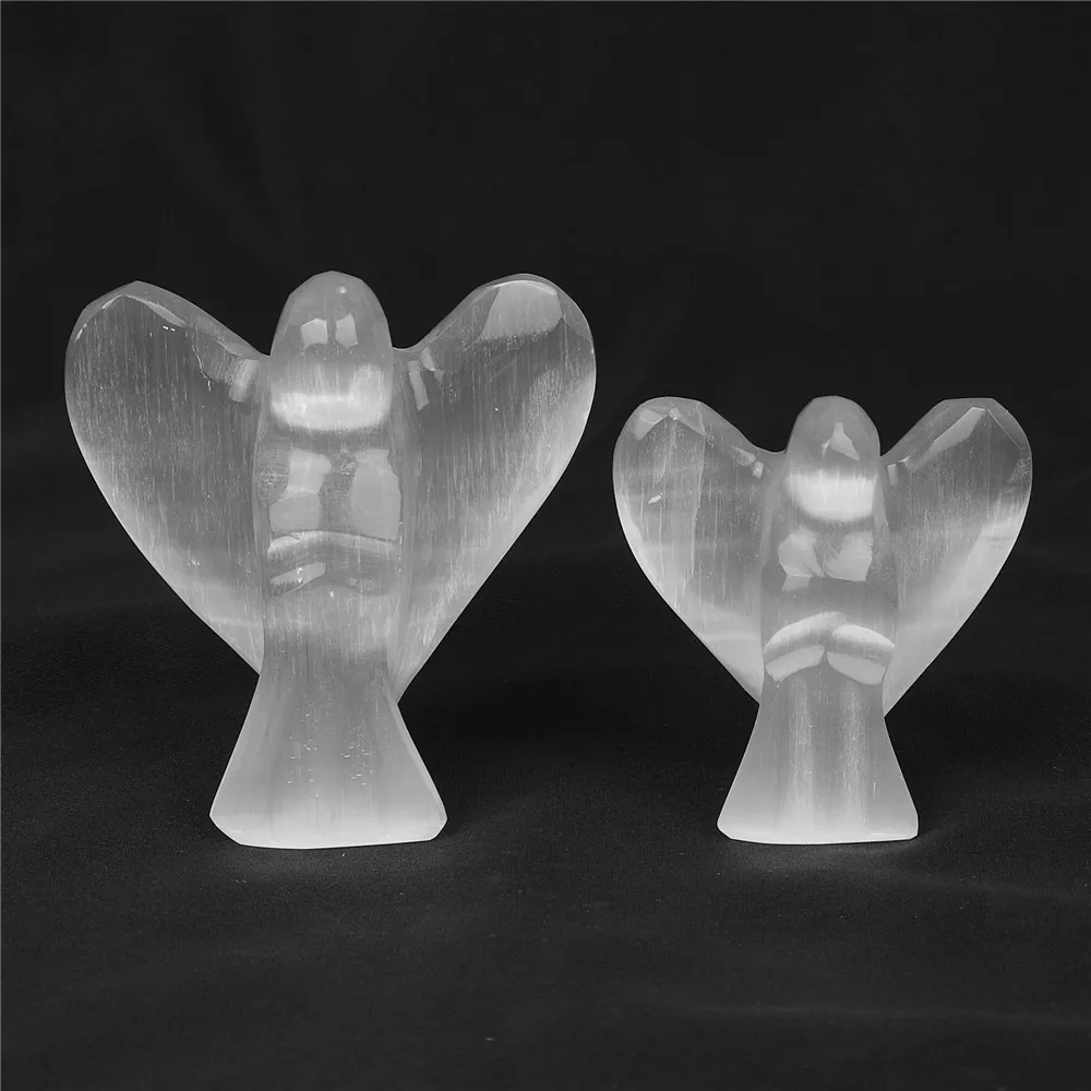 

1pcs Natural Stones 6-8cm Angel White Selenite Crystal Quatz Home Decor Healing Energy Divination Stone