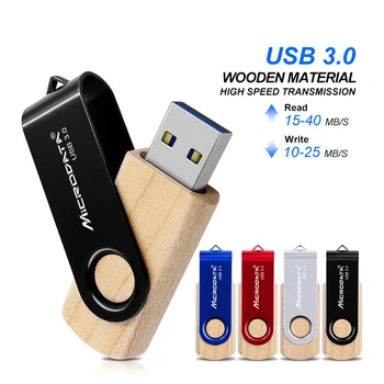 

New fashion Wooden USB 3.0 Metal flash drive 16GB 32GB 64GB 128GB Pendrive Rotatable usb флэш-накопители memory stick U Disk