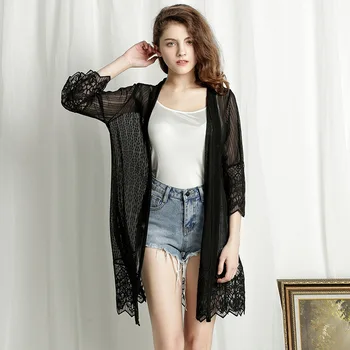Summer New Lace Long Sunscreen Clothes Loose Coat Cardigan Woman 
Summer New Lace Long Sunscreen Clothes Loose Coat Cardigan Woman