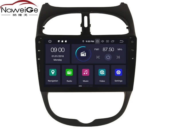 NaweiGe 9Inch Android Octa core 9.0 PX5 4+32GB Car dvd for Peugeot 206 Autoradio GPS Navigation Car Multimedia Players Car Radio 
NaweiGe 9Inch Android Octa core 9.0 PX5 4+32GB Car dvd for Peugeot 206 Autoradio GPS Navigation Car Multimedia Players Car Radio