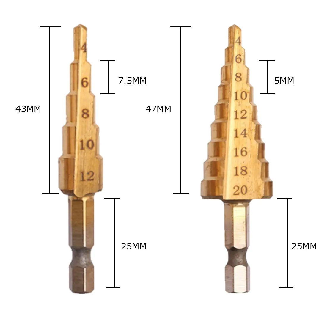 3pc Hss step drill bit set cone hole cutter Taper metric 4 - 12 / 20 / 32mm Large HSS Steel Step Cone Cut Set Drill Tools
3pc Hss step drill bit set cone hole cutter Taper metric 4 - 12 / 20 / 32mm Large HSS Steel Step Cone Cut Set Drill Tools
