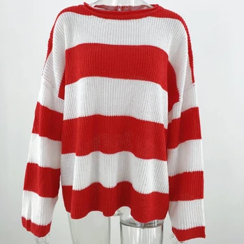 Explosive Sweater Curled Round Neck Stripe Color-blocking Pullover Long Sleeve Loose Round Neck Stripe Color-Blocking Sweater
Explosive Sweater Curled Round Neck Stripe Color-blocking Pullover Long Sleeve Loose Round Neck Stripe Color-Blocking Sweater