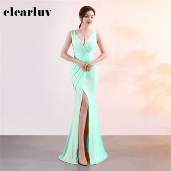 Mermaid Evening Dress Plus Size Pleat Prom Gown DX379-2 Sexy Formal Party Gowns with Split Light Green Crystal Abendkleider Lang
Mermaid Evening Dress Plus Size Pleat Prom Gown DX379-2 Sexy Formal Party Gowns with Split Light Green Crystal Abendkleider Lang