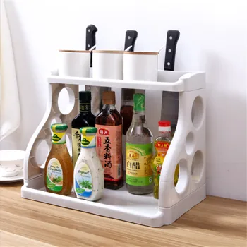 Double-layer Kitchen Racks Multi-function Finishing Rack With Knife Holder Home Seasoning Bottle Storage Rack
Double-layer Kitchen Racks Multi-function Finishing Rack With Knife Holder Home Seasoning Bottle Storage Rack