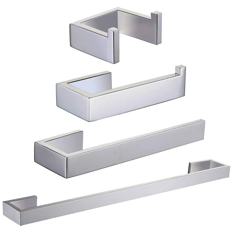 4 Piece Bathroom Accessories Set - Towel Ring, Toilet Paper Holder, Coat Hook, 304 Stainless Steel Brushed Silver Wall Mount
4 Piece Bathroom Accessories Set - Towel Ring, Toilet Paper Holder, Coat Hook, 304 Stainless Steel Brushed Silver Wall Mount