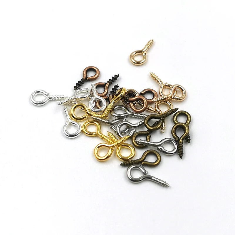 200Pcs/lot Mini Screw Eye Pin Bail Peg for Half-drilled Beads For DIY Jewelry Making Thread Eye Hooks Clasps Jewelry Findings
200Pcs/lot Mini Screw Eye Pin Bail Peg for Half-drilled Beads For DIY Jewelry Making Thread Eye Hooks Clasps Jewelry Findings