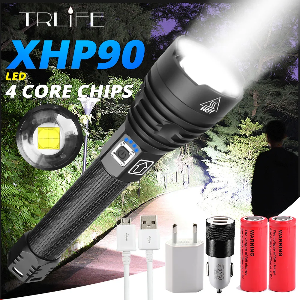 Brightest 160000LM XHP90 XHP50 USB Rechargeable LED Flashlight Powerful Torch Super Zoom Hunting Light Use 18650 or 26650 Battey
Brightest 160000LM XHP90 XHP50 USB Rechargeable LED Flashlight Powerful Torch Super Zoom Hunting Light Use 18650 or 26650 Battey