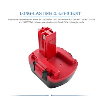 Battool Ni-MH 12V 3000mAh Rechargeable PSR1200 For Bosch BAT043 BAT045 BAT046 BAT049 BAT120 BAT139 GSB GSR 12 VE-2 Tools Battery
Battool Ni-MH 12V 3000mAh Rechargeable PSR1200 For Bosch BAT043 BAT045 BAT046 BAT049 BAT120 BAT139 GSB GSR 12 VE-2 Tools Battery