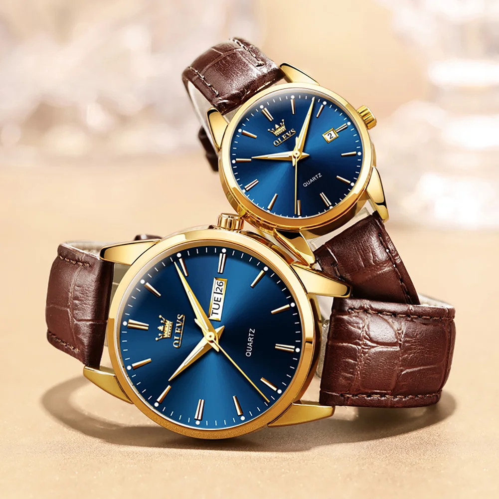 OLEVS Quartz Watch for Couples Classic Leather Strap Calendar Waterproof Lover's Watches Minimalist Couple Paired Watches 6898
OLEVS Quartz Watch for Couples Classic Leather Strap Calendar Waterproof Lover's Watches Minimalist Couple Paired Watches 6898