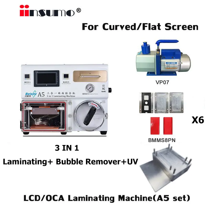 NOVECEL A5 Set Newest 3 In 1 LCD Screen Laminating Bubble Remover And UV Light For Mobile Phone Curved / Flat Screen Lamination
NOVECEL A5 Set Newest 3 In 1 LCD Screen Laminating Bubble Remover And UV Light For Mobile Phone Curved / Flat Screen Lamination