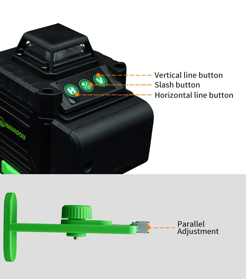 HAVADOU 16 Lines 3D Self-Leveling Laser Level Powerful  Horizontal&Vertical Cross Lines 360 Degrees Rotary Adjustment