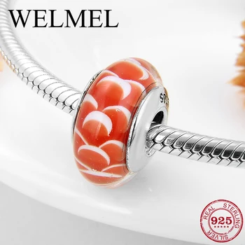 Authentic 925 Sterling Silver Lampwork Beads Orange Stripe Murano Glass Beads fit European Original Bracelet Charms Jewelry
Authentic 925 Sterling Silver Lampwork Beads Orange Stripe Murano Glass Beads fit European Original Bracelet Charms Jewelry