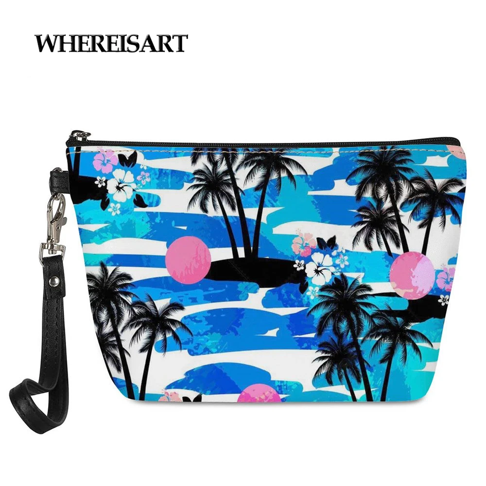 WHEREISART Tropical Palm Tree Ocean Wave Pattern Women Beauty Makeup Bags Female Professional Make Up Box Lady Organizer Packet
WHEREISART Tropical Palm Tree Ocean Wave Pattern Women Beauty Makeup Bags Female Professional Make Up Box Lady Organizer Packet