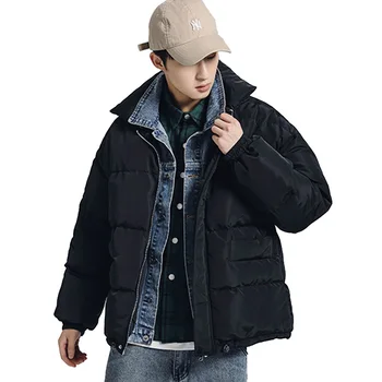 2019 Winter Men Denim Collar Fake Two Pieces Parkas Mens Thick Casual Couple Tide Hooded Coat Male Black Cotton Padded Jacket
2019 Winter Men Denim Collar Fake Two Pieces Parkas Mens Thick Casual Couple Tide Hooded Coat Male Black Cotton Padded Jacket