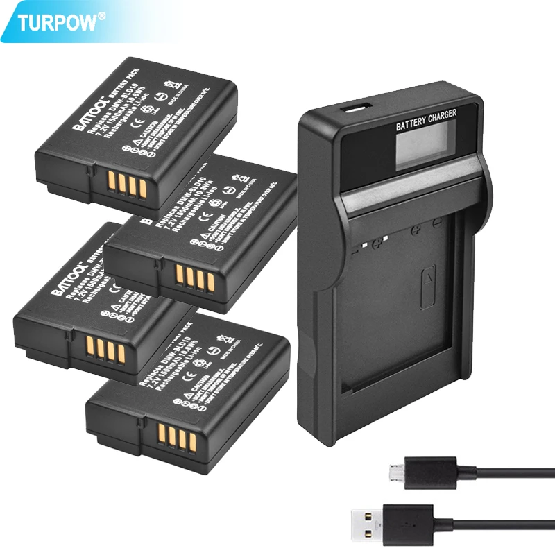 

Turpow 1500mAh DMW-BLD10E DMW BLD10E Battery + LCD Charger for Panasonic DMW-BLD10 DMW-BLD10PP Lumix DMC-G3 DMC-GF2 DMC-GX1