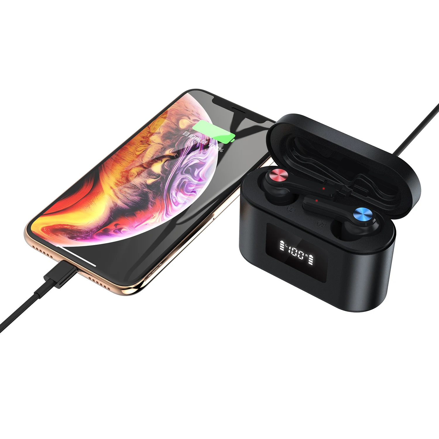 TWS Bluetooth 5.0 full metal large capacity wireless headset built-in microphone 9D stereo touch control Bluetooth headset GTWIN
TWS Bluetooth 5.0 full metal large capacity wireless headset built-in microphone 9D stereo touch control Bluetooth headset GTWIN