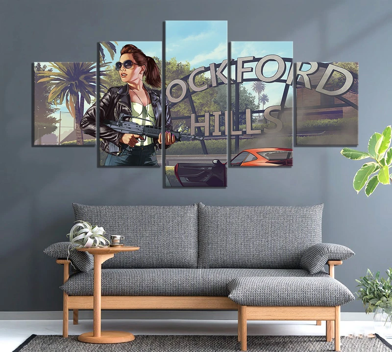 5 шт. плакаты GTA5 Game Girl постеры Grand Theft Auto картина рисунок на стену для домашнего