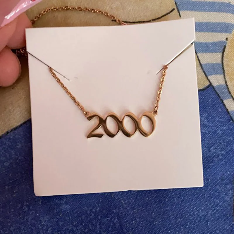 Ожерелья для женщин на год рождения золотая цепочка из нержавеющей стали
