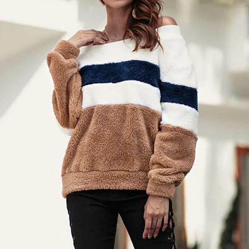LASPERAL 2019 New Arrival Autumn Winter Lady Warm Striped Off Shoulder Sweatshirt Fleece Slash Neck Top Casual Plush Pullover
LASPERAL 2019 New Arrival Autumn Winter Lady Warm Striped Off Shoulder Sweatshirt Fleece Slash Neck Top Casual Plush Pullover