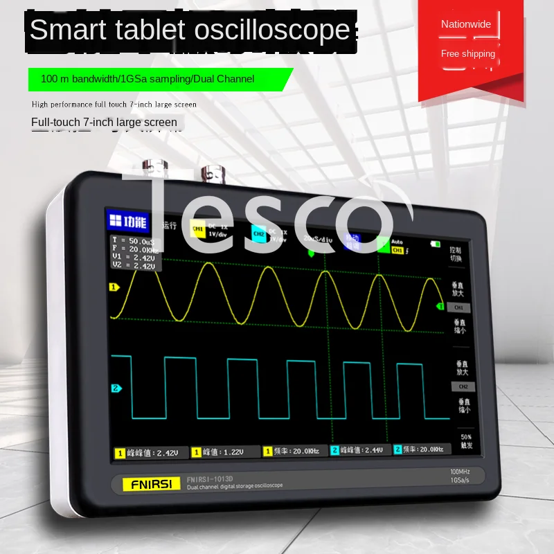 FNIRSI-1013D Digital Tablet Oscilloscope Dual Channel 100M Bandwidth 1GS Sampling Rate Mini Oscilloscope
FNIRSI-1013D Digital Tablet Oscilloscope Dual Channel 100M Bandwidth 1GS Sampling Rate Mini Oscilloscope
