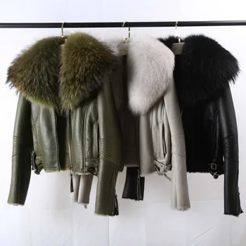 Sheepskin Coat Female Jacket Fox Fur Collar Real Genuine Leather Jacket Winter Coat Women Clothes 2020 Wool Liner Tops ZT4683
Sheepskin Coat Female Jacket Fox Fur Collar Real Genuine Leather Jacket Winter Coat Women Clothes 2020 Wool Liner Tops ZT4683