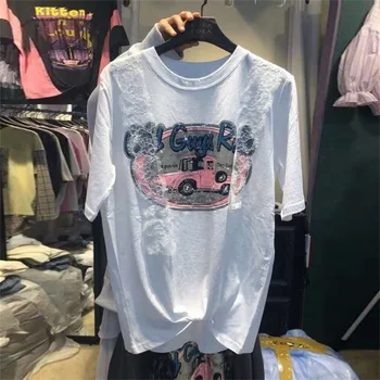 2020 Summer Women Tshirt New Style Sweet Lace Edge Cartoon Printing Short-sleeved T-shirt Women's Loose Tops Tee T Shirts 
2020 Summer Women Tshirt New Style Sweet Lace Edge Cartoon Printing Short-sleeved T-shirt Women's Loose Tops Tee T Shirts