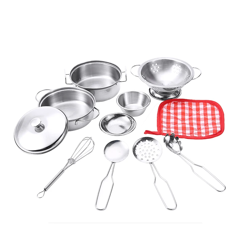 10pcs Simulation Stainless Steel Kitchen Cooking Pots Pans Kids Cookware Tableware Toys Set Pretend Cook Play Toy Simulation Kit
10pcs Simulation Stainless Steel Kitchen Cooking Pots Pans Kids Cookware Tableware Toys Set Pretend Cook Play Toy Simulation Kit